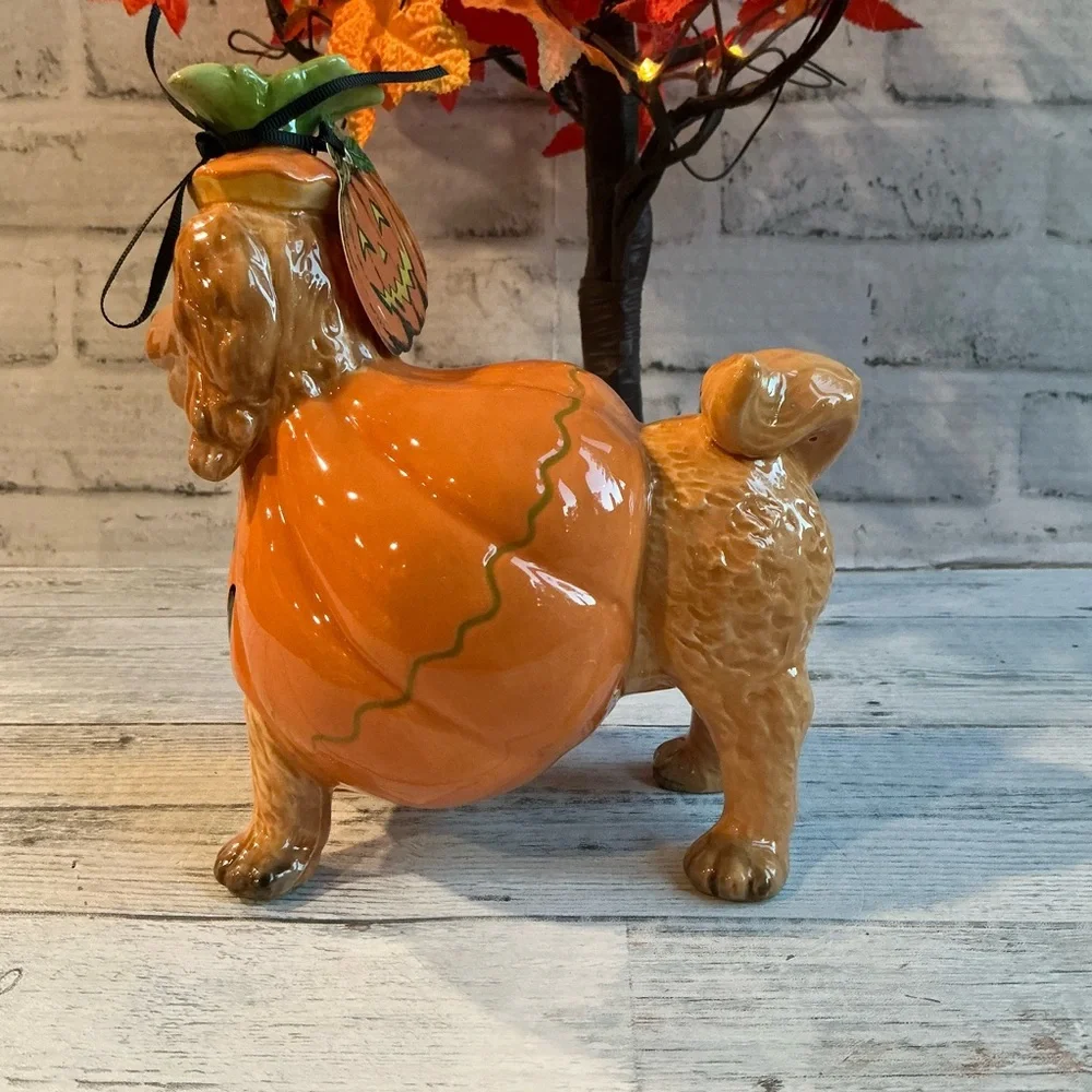 BLUE SKY CLAYWORKS Orange Is My Signature Colour Dachshund Halloween Figurine